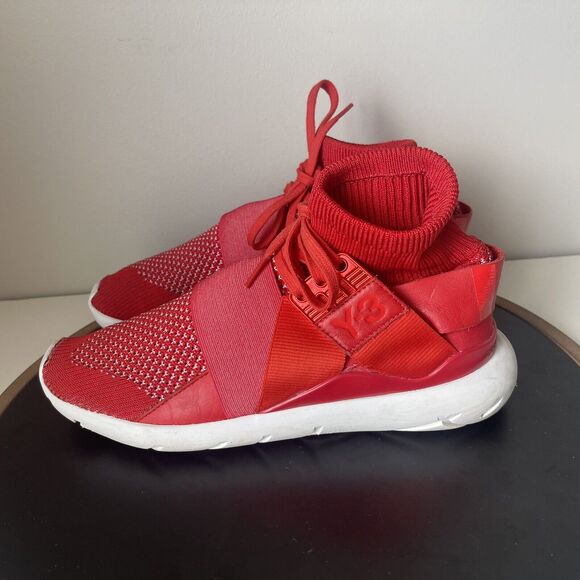 Y-3 YOHJI YAMAMOTO Qasa Elle Lace Knit Sock Red Trainers US 9 Sneakers - Picture 5 of 11
